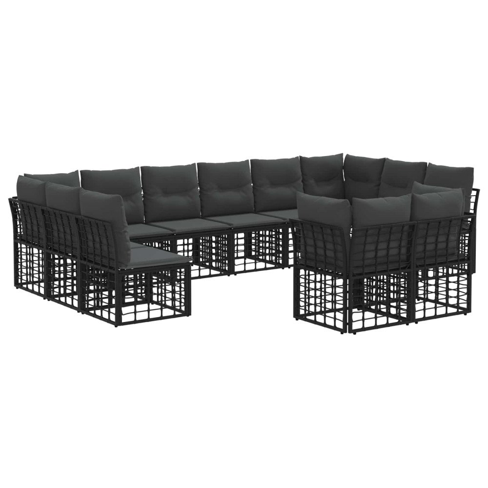vidaXL Utomhussoffset Svart och Mörkgrå Polyester