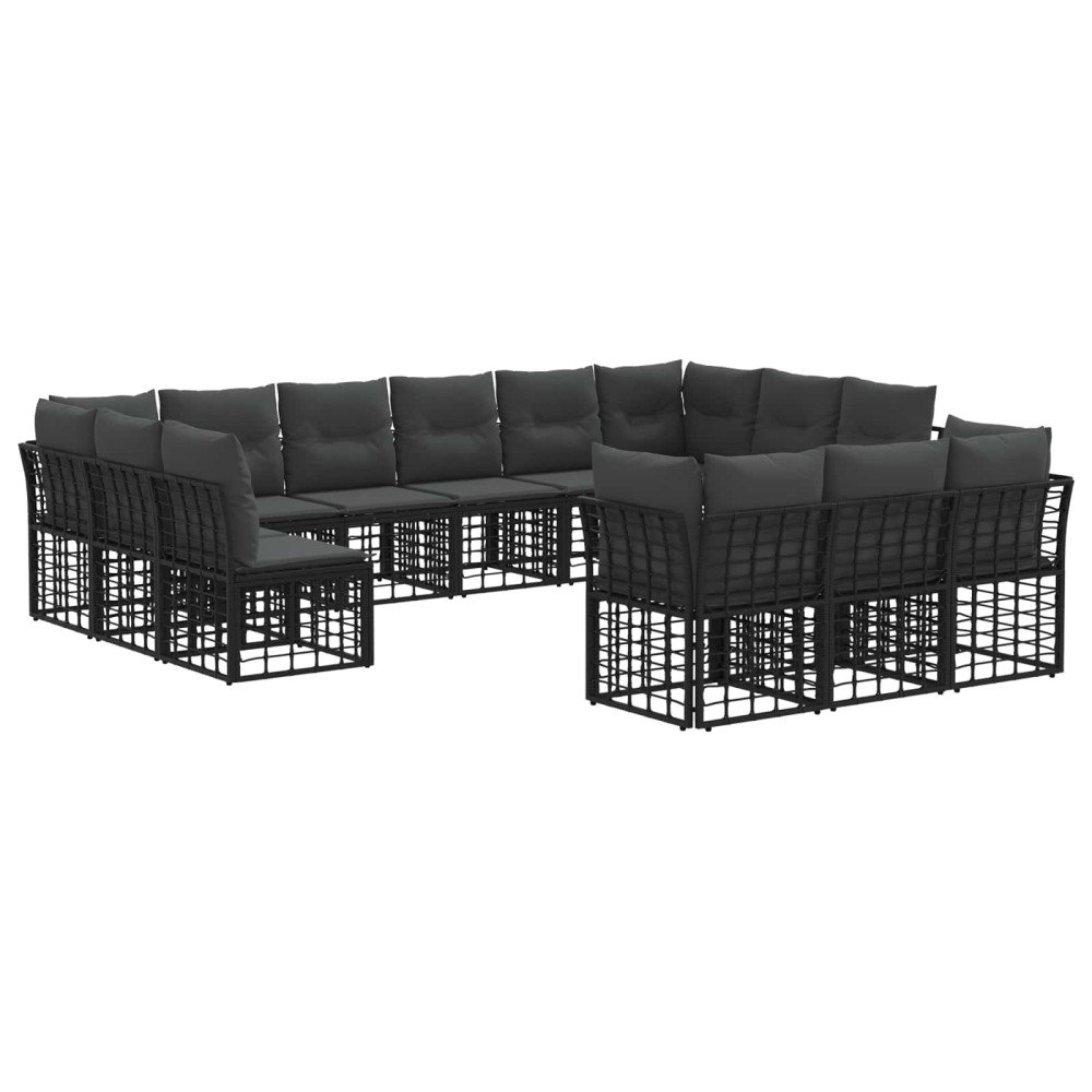 vidaXL Utomhussoffset Svart och Mörkgrå Polyester