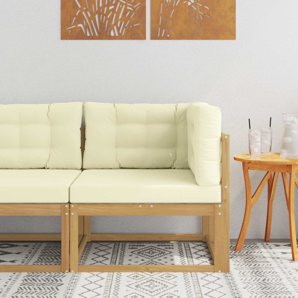 vidaXL Utehörnsoffa Polyester Vit