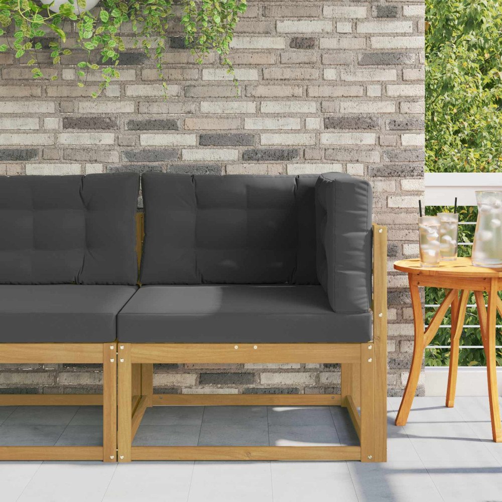 vidaXL Utehörnsoffa Polyester Vit