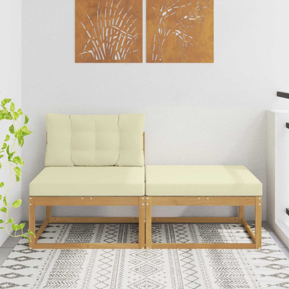 vidaXL 2 Stycke Utomhuspall Polyester Vit