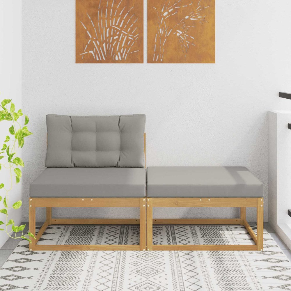 vidaXL 2 Stycke Utomhuspall Polyester Vit