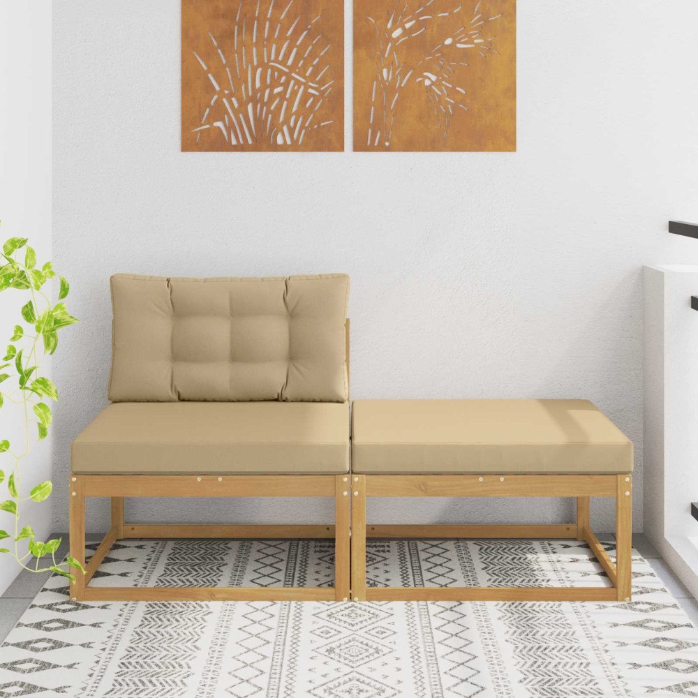 vidaXL 2 Stycke Utomhuspall Polyester Vit