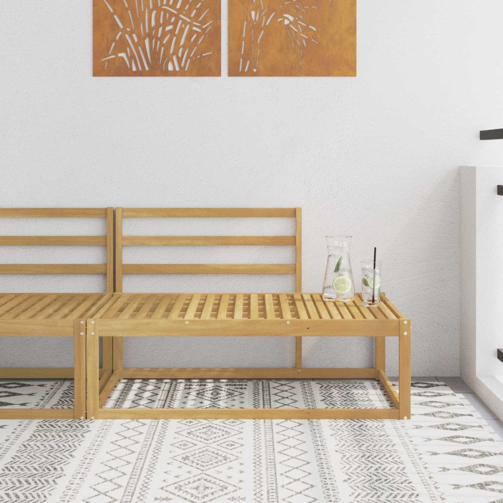 vidaXL Modulsoffa utomhus Vit 115 x 83 x 73 cm Massivt Akaciaträ