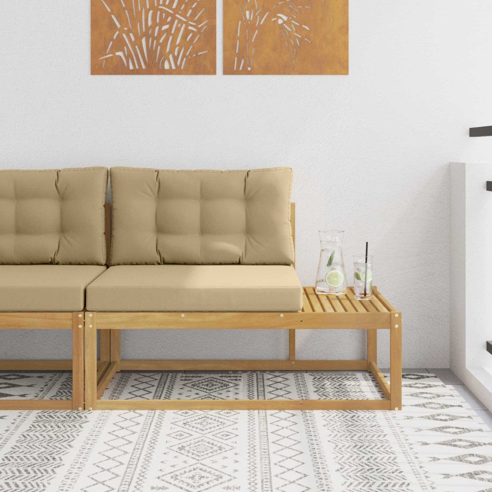 vidaXL Modulsoffa utomhus med kudde Vit 115 x 83 x 73 cm Polyester