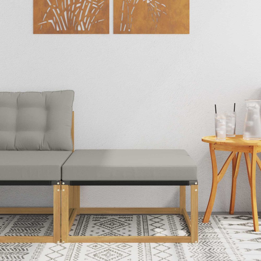 vidaXL Utomhuspall Massivt Akaciaträ och Textilene Vit