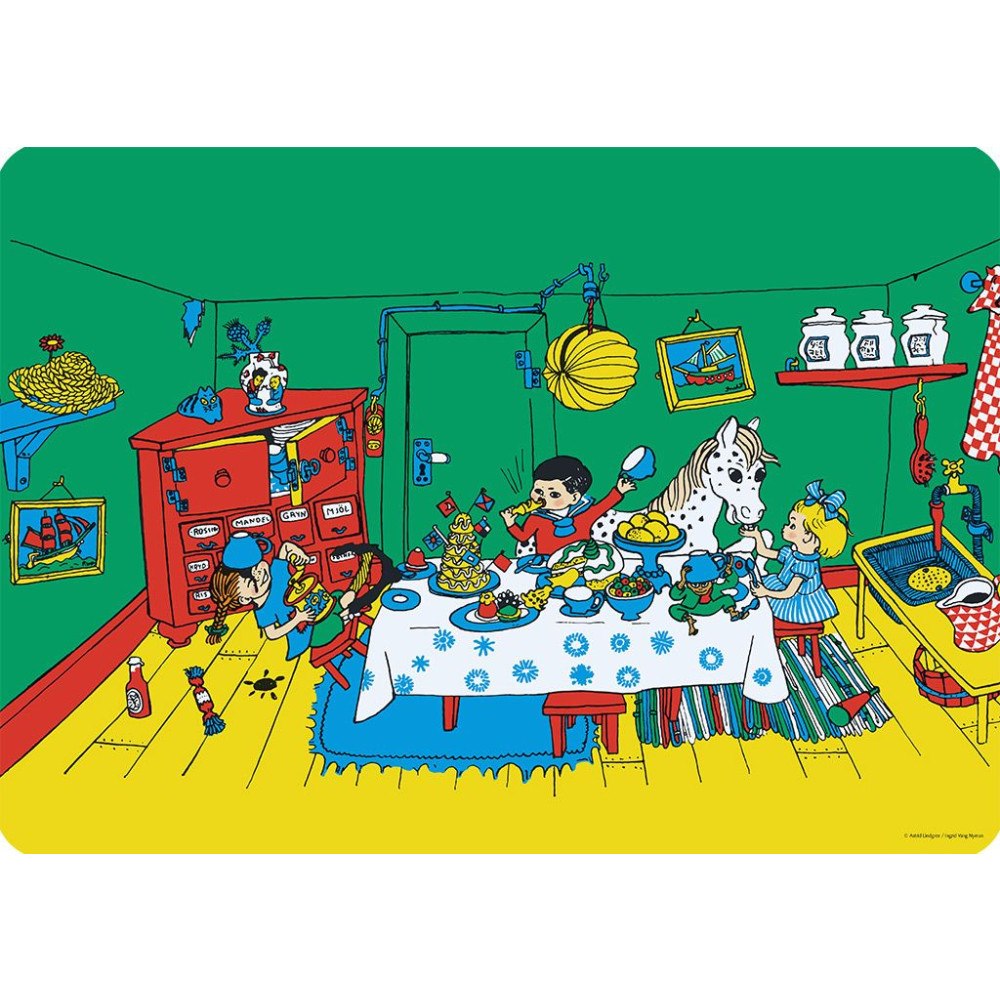 Hjelm förlag Pippi kalas underlägg