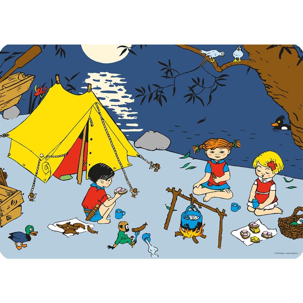 Hjelm förlag Pippi tältar underlägg