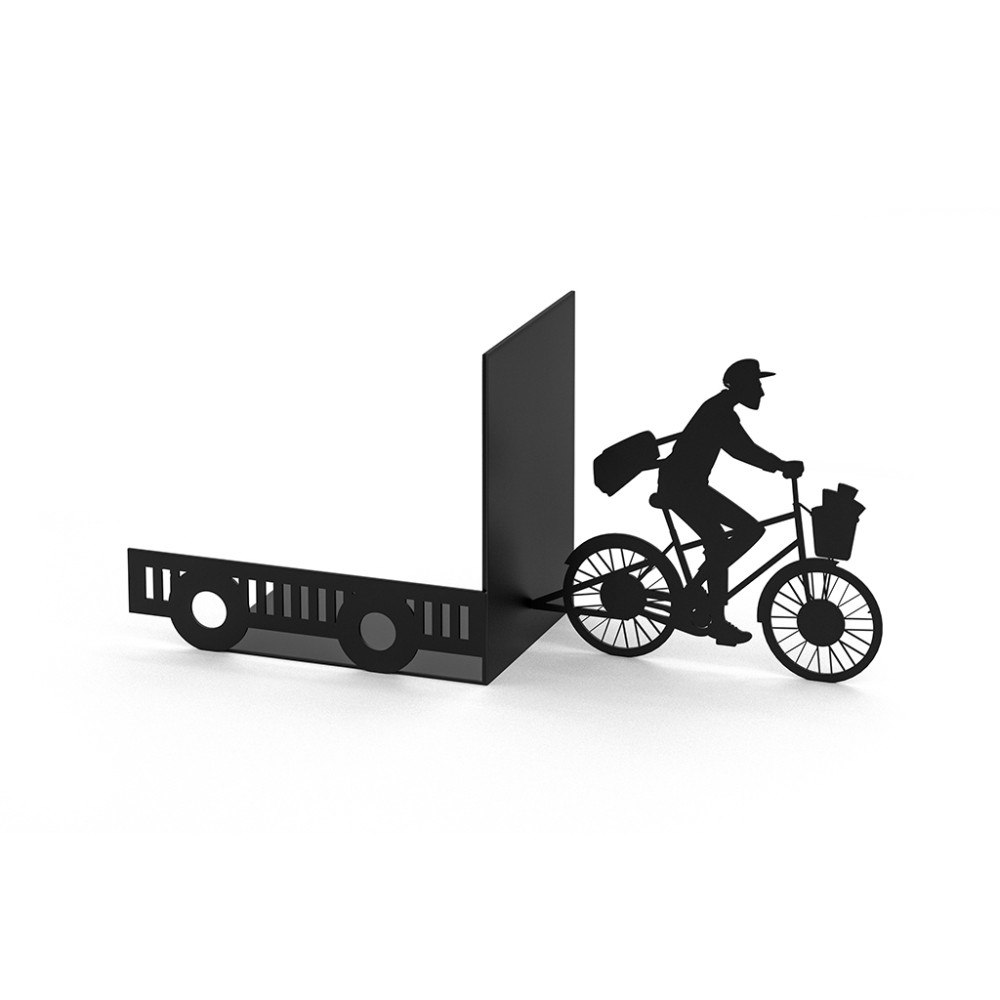 balvi Bokstöd Brevbärare svart metall