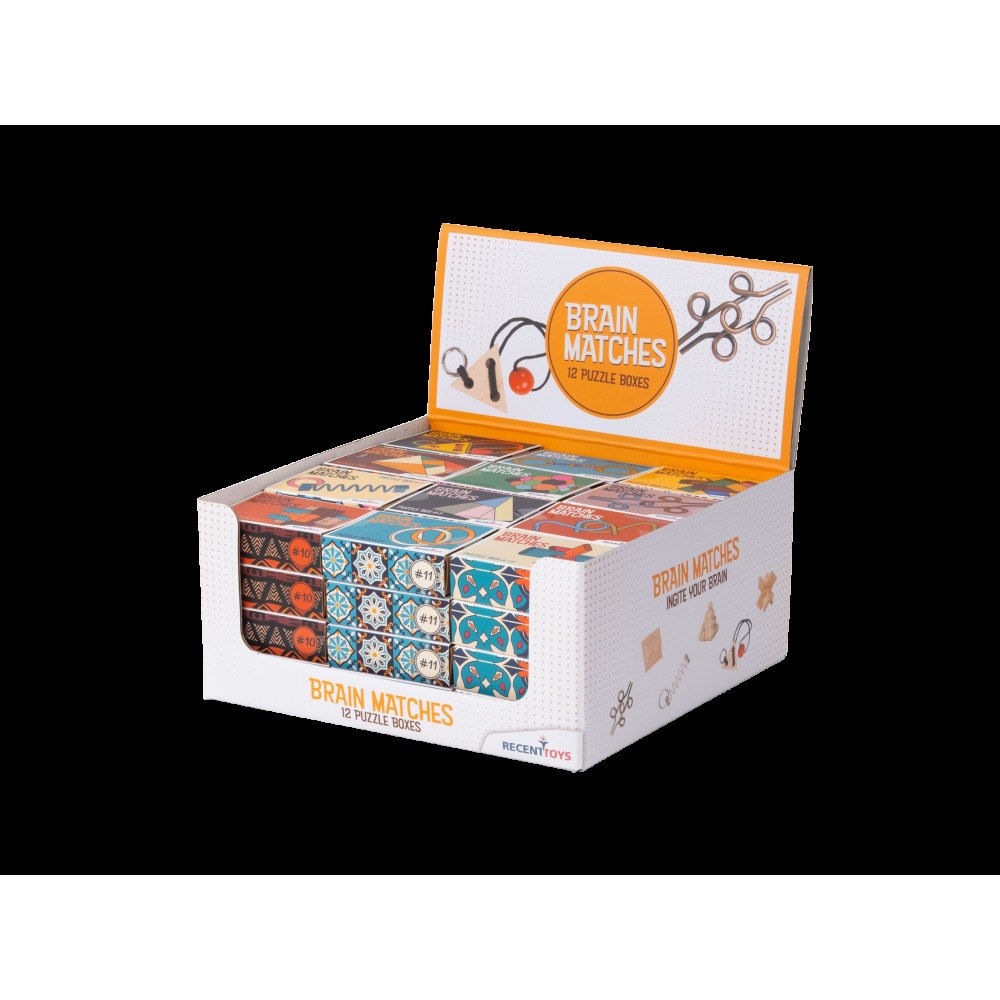 Recent Toys Brain Matches - IQ-kluringar i display - 48 st