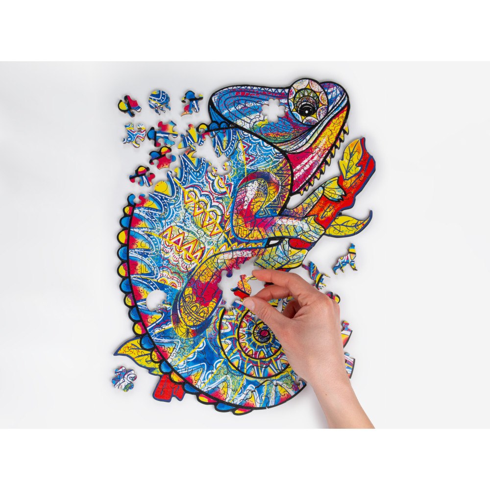 Recent Toys Träpussel Kameleont i trälåda