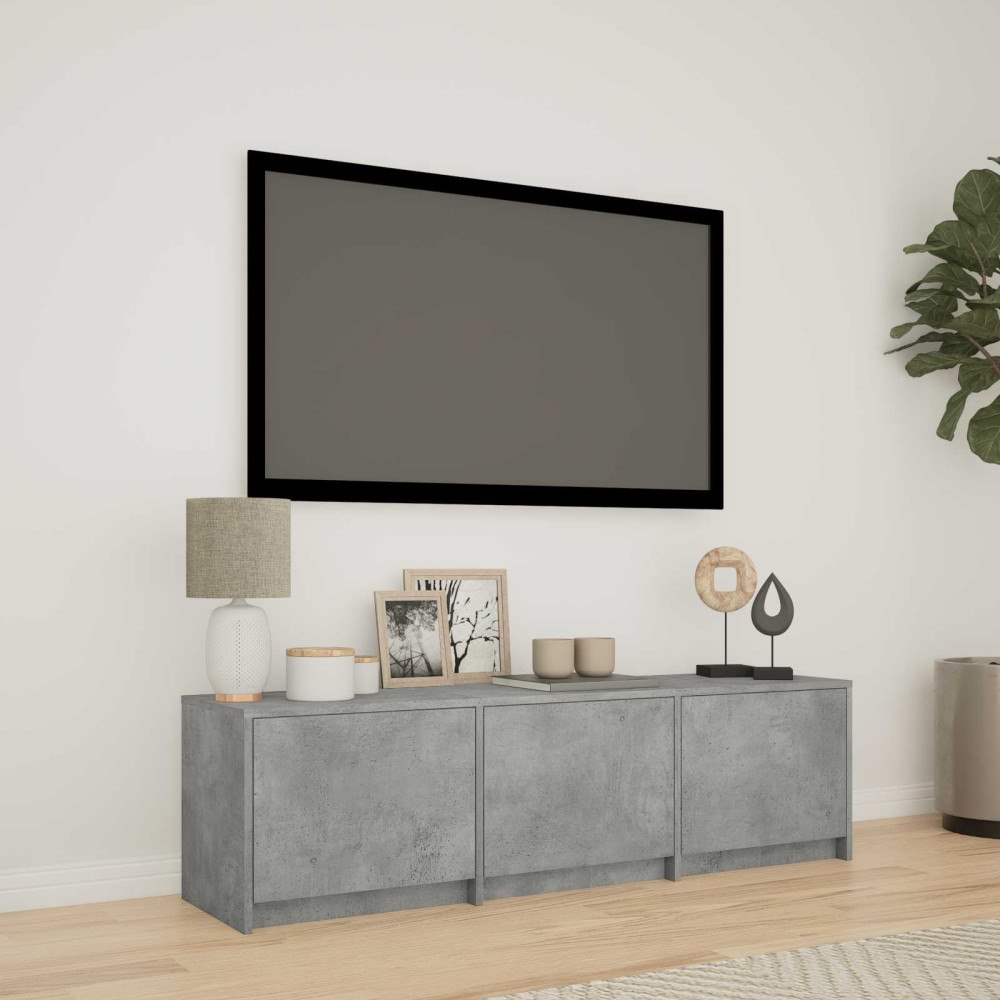 vidaXL TV-bänk med LED BetongGrå 140 x 34 x 40 cm Konstruerat trä