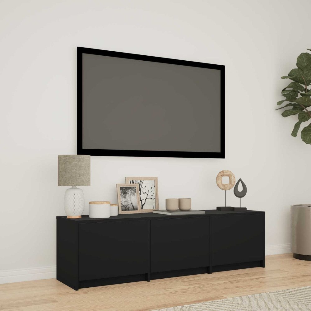 vidaXL TV-bänk med LED med LED Svart 140 x 34 x 40 cm Konstruerat trä