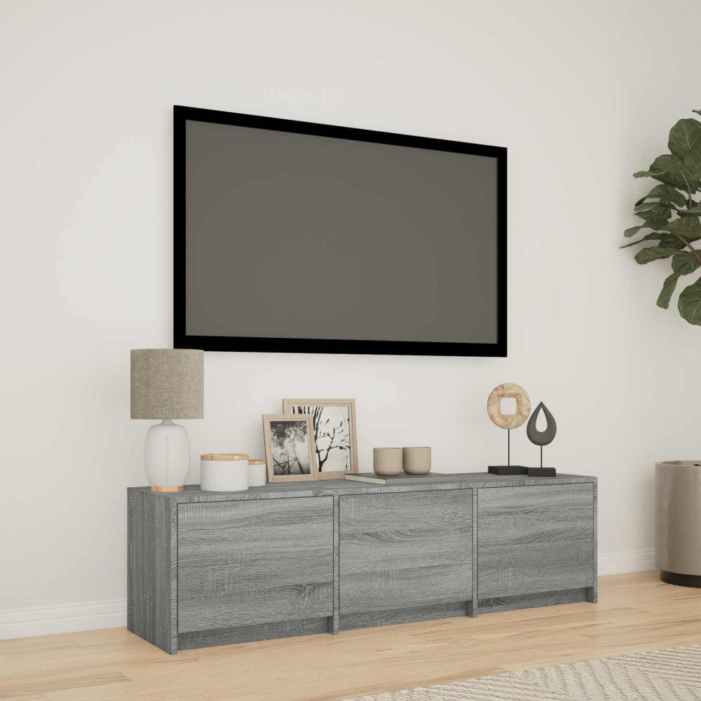 vidaXL TV-bänk med LED Grå Sonoma 140 x 34 x 40 cm Konstruerat trä