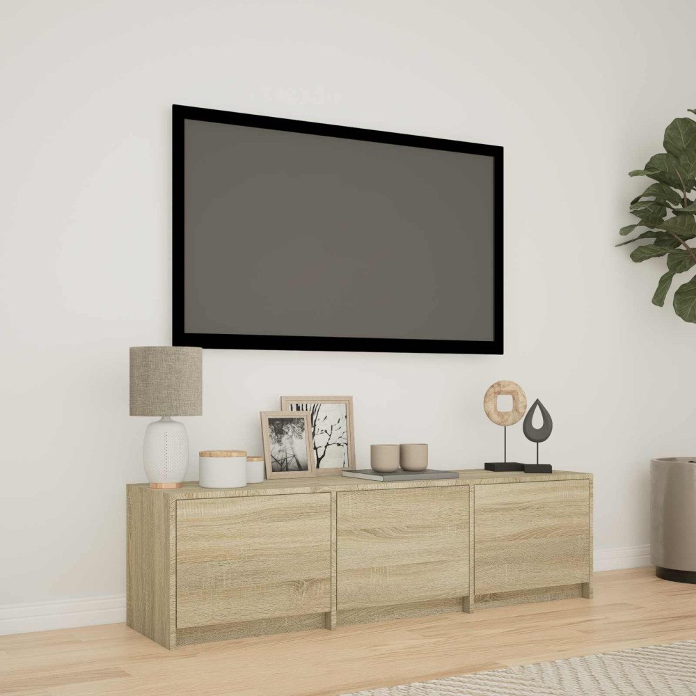vidaXL TV-bänk med LED Sonoma-ek 140 x 34 x 40 cm Konstruerat trä