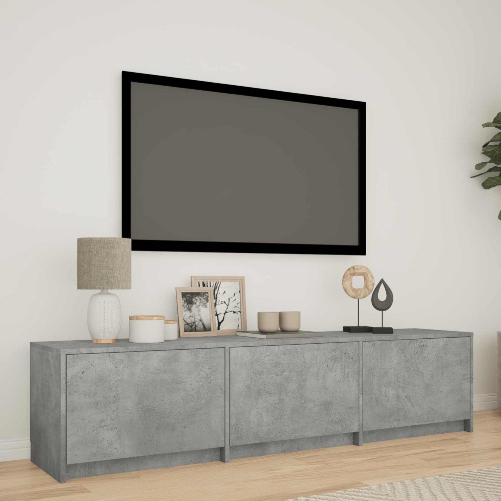 vidaXL TV-bänk med LED BetongGrå 165 x 34 x 40 cm Konstruerat trä