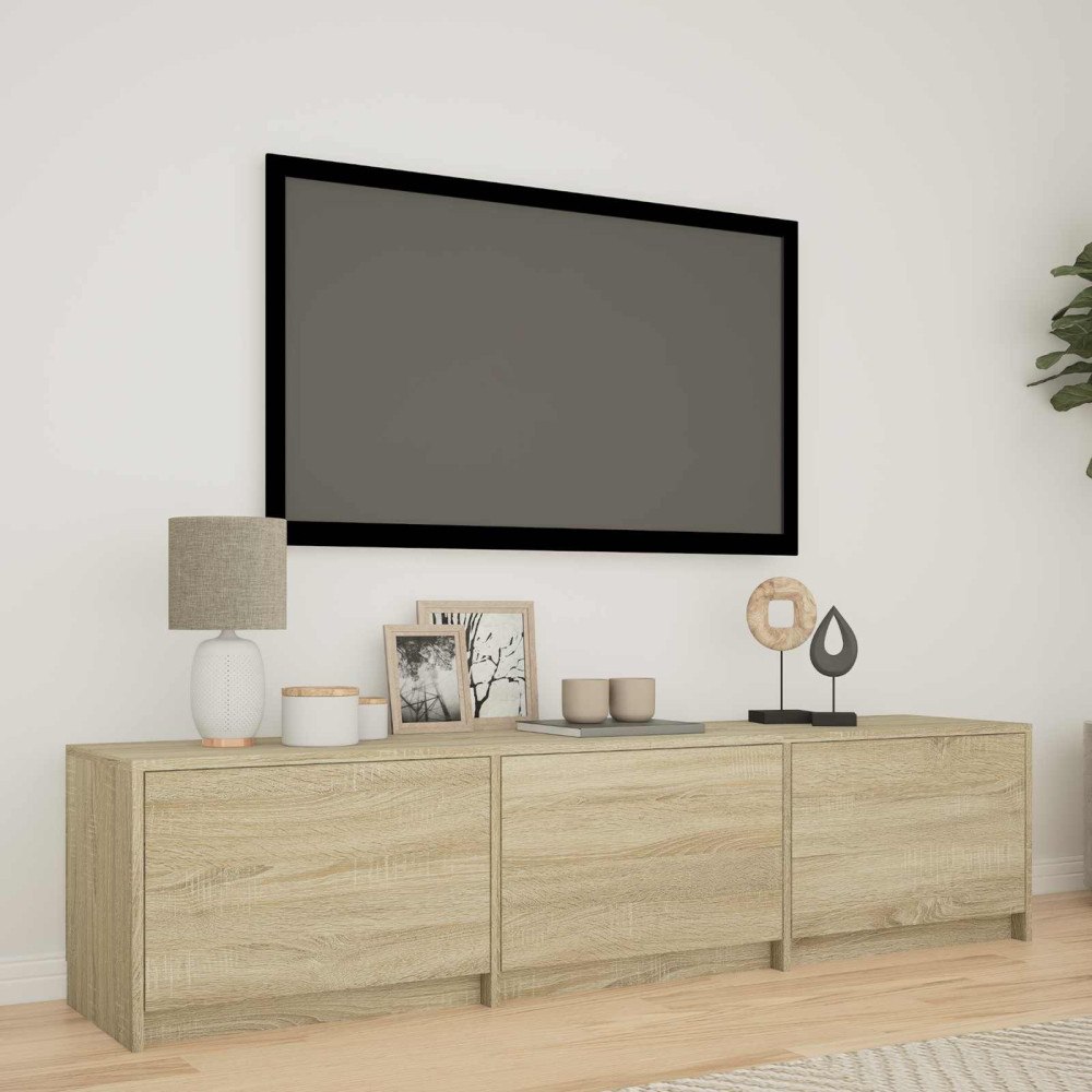 vidaXL TV-bänk med LED Sonoma-ek 165 x 34 x 40 cm Konstruerat trä