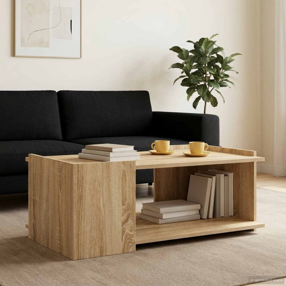 vidaXL Kaffeebord Sonoma-ek 90 x 50 x 33 cm Konstruerat trä