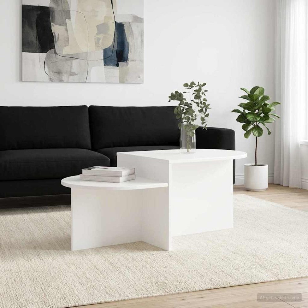 vidaXL Kaffeebord Vit 100 x 50 x 40 cm Konstruerat trä