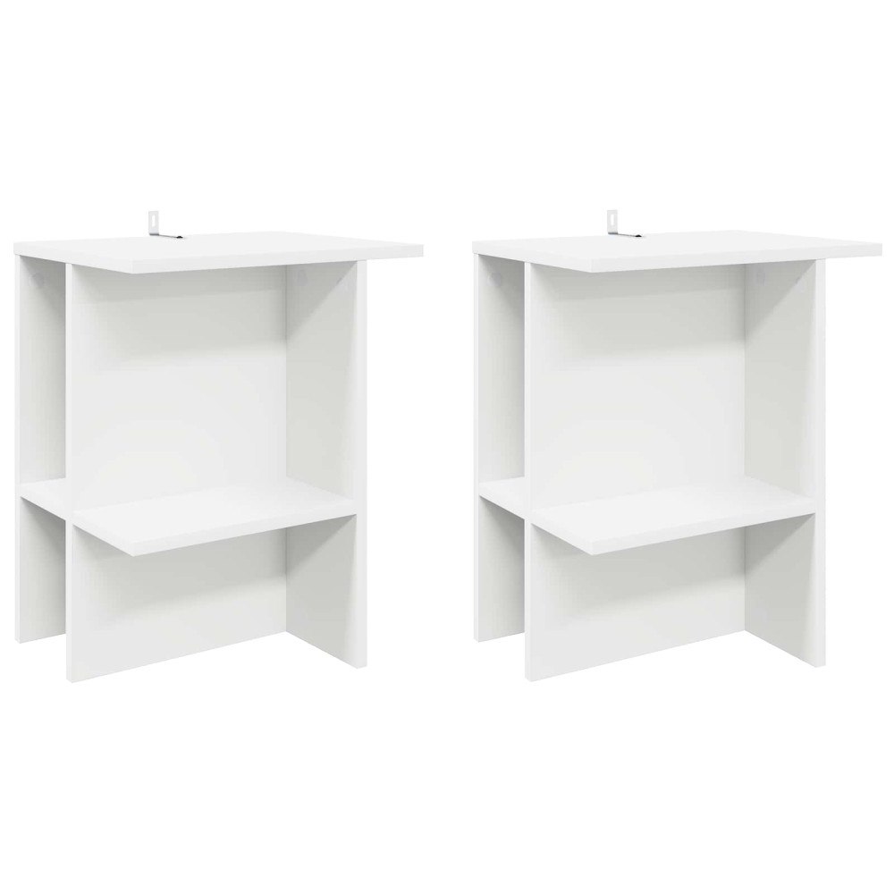 vidaXL Kaffeebord 2 pcs Vit 40 x 30 x 49 cm Konstruerat trä