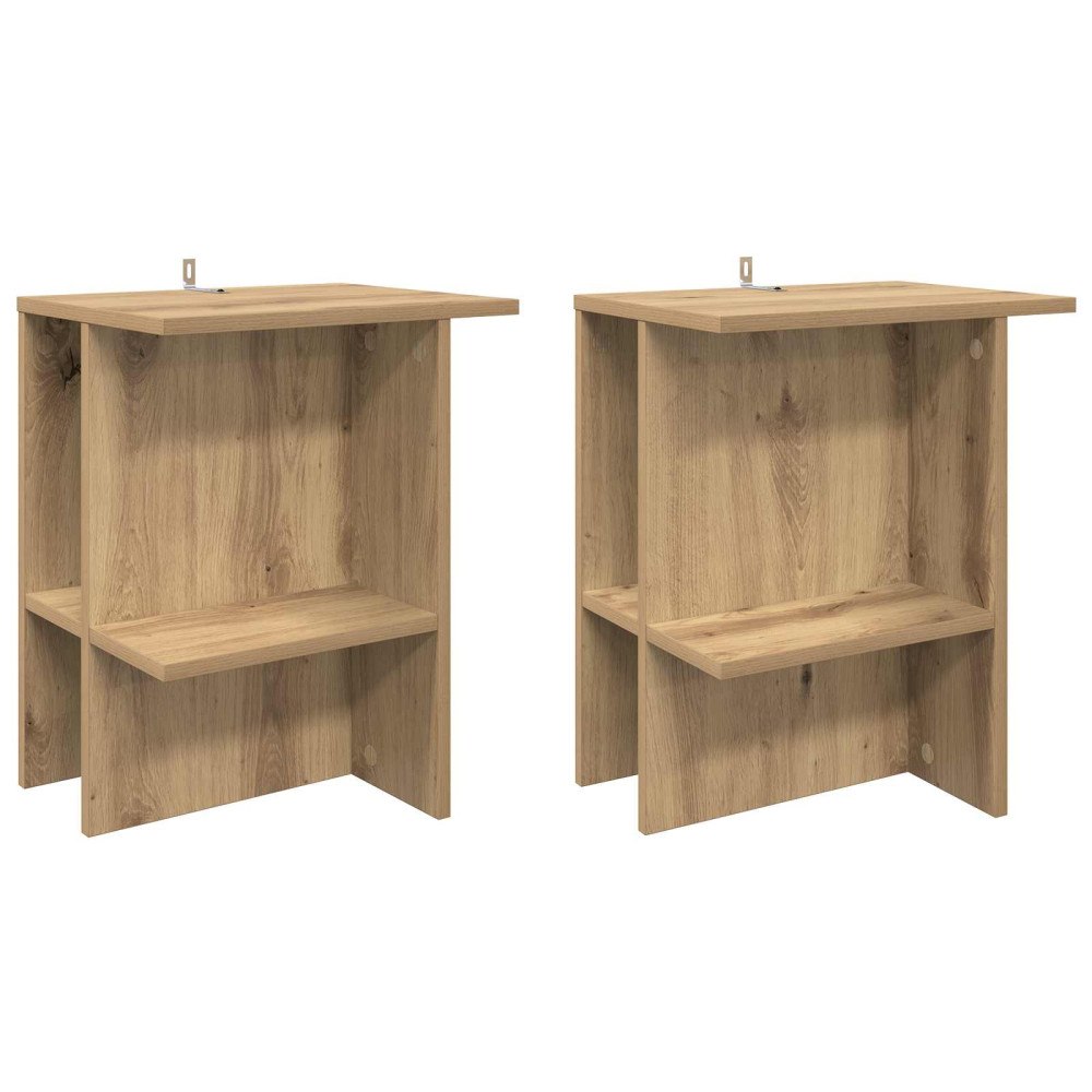 vidaXL Kaffeebord 2 pcs Artisan-ek 40 x 30 x 49 cm Konstruerat trä