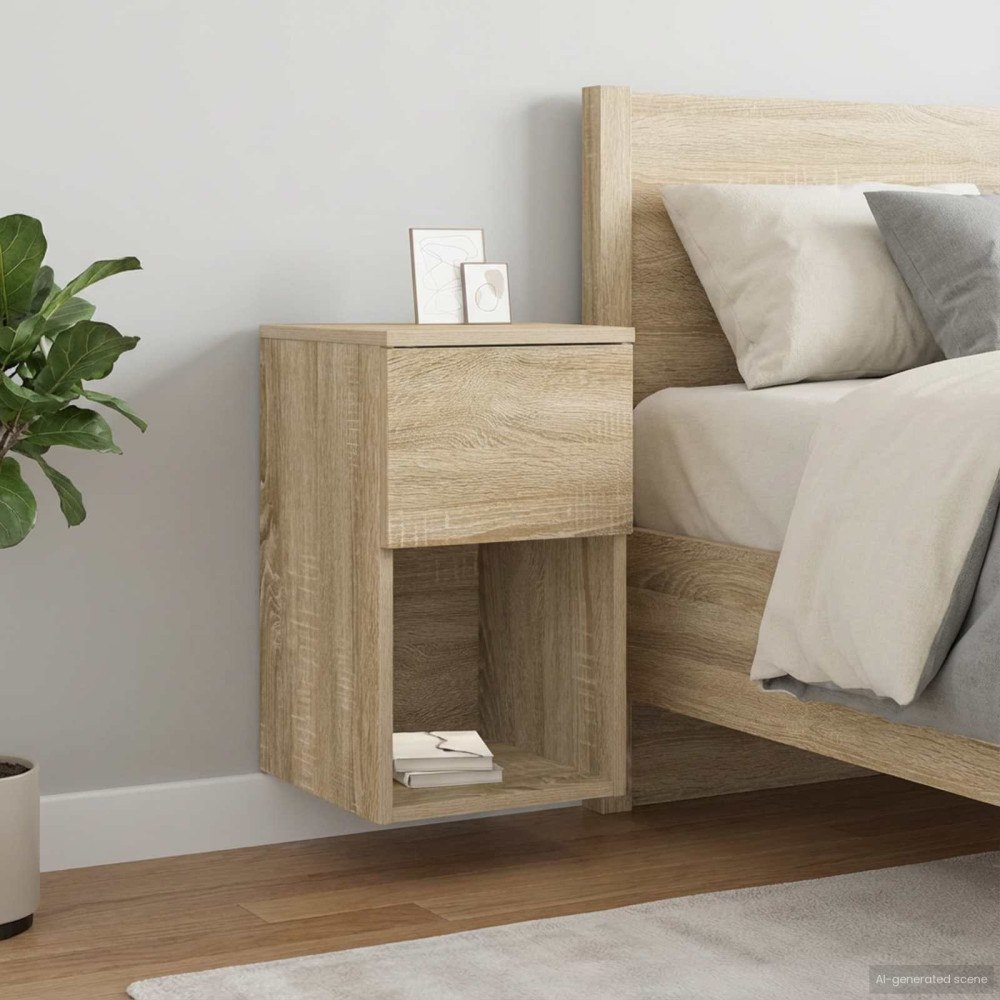 vidaXL Sängskåp 2 pcs Sonoma-ek 29 x 31,5 x 49 cm Konstruerat trä