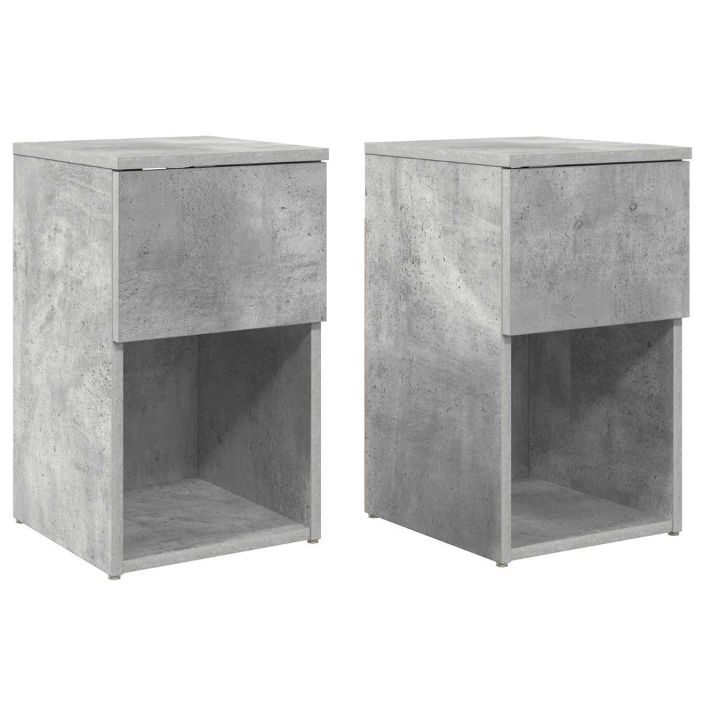 vidaXL Sängskåp 2 pcs Betonggrå 29 x 31,5 x 49 cm Konstruerat trä