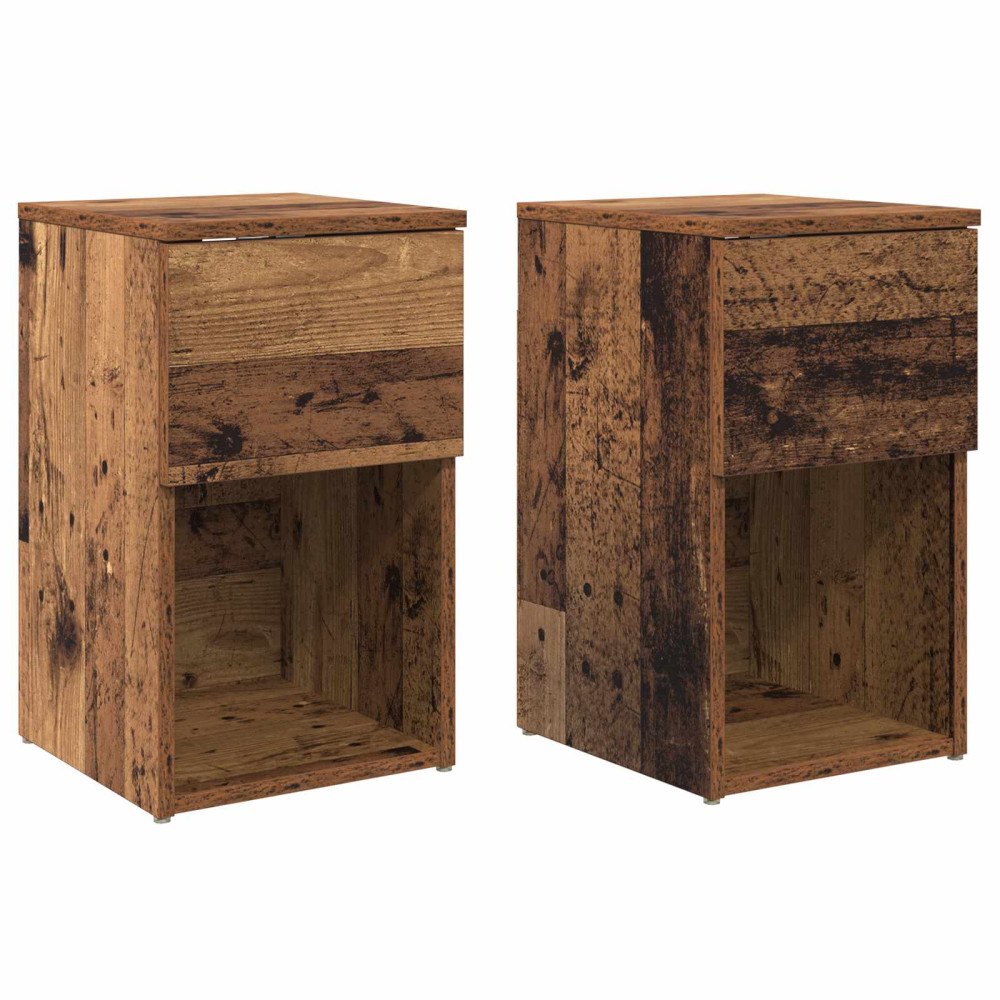 vidaXL Sängskåp 2 pcs Gammalt trä 29 x 31,5 x 49 cm Konstruerat trä