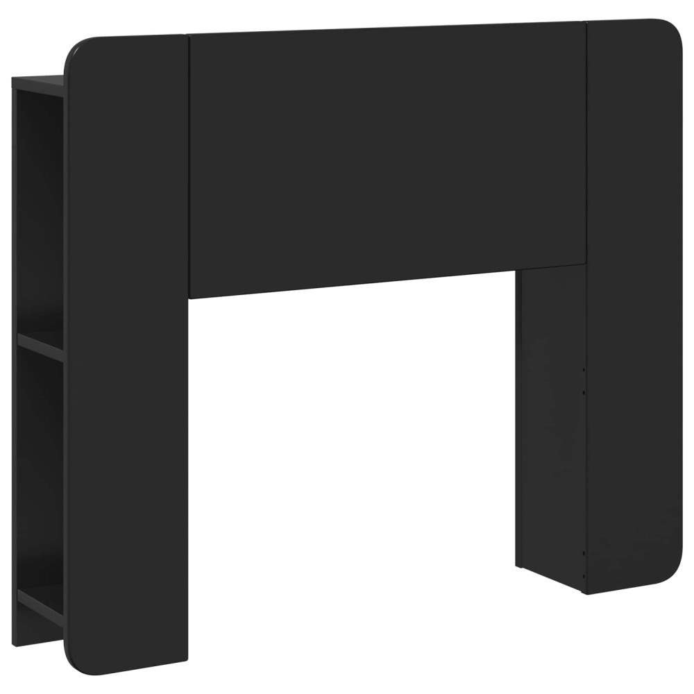 vidaXL Sänggavelsskåp med lagring Svart Konstruerat trä