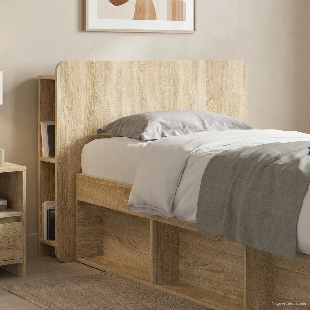 vidaXL Sänggavelsskåp med lagring Sonoma-ek Konstruerat trä