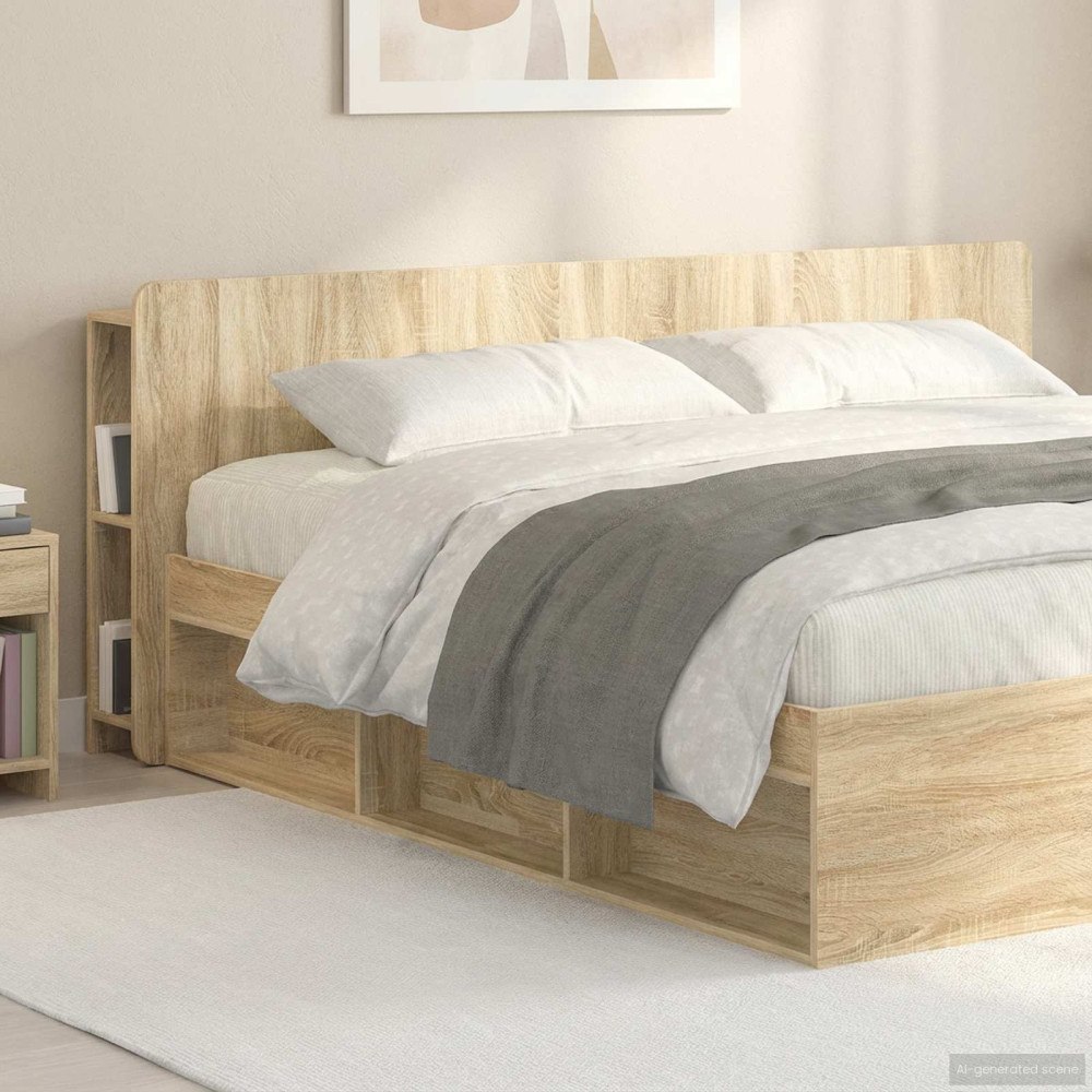 vidaXL Sänggavelsskåp med lagring Sonoma-ek Konstruerat trä