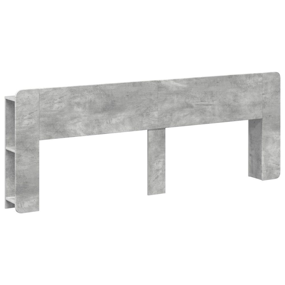 vidaXL Sänggavelsskåp med lagring Betonggrå Konstruerat trä