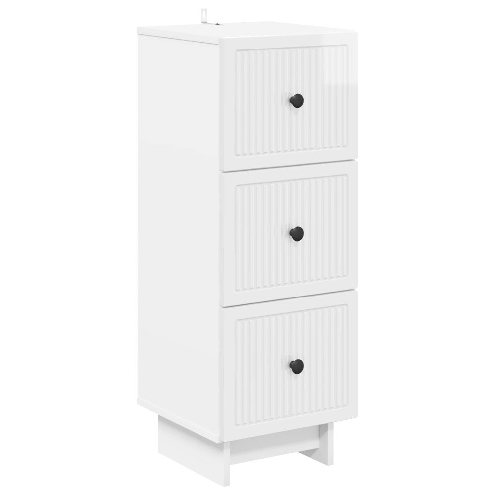 vidaXL Lådans skåp Vit högglans 33 x 34,5 x 90 cm Konstruerat trä