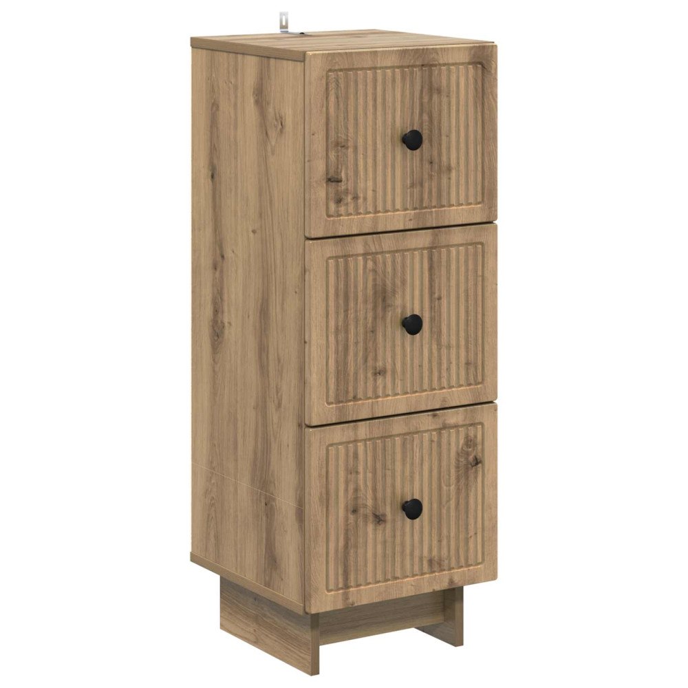 vidaXL Lådans skåp Artisan-ek 33 x 34,5 x 90 cm Konstruerat trä