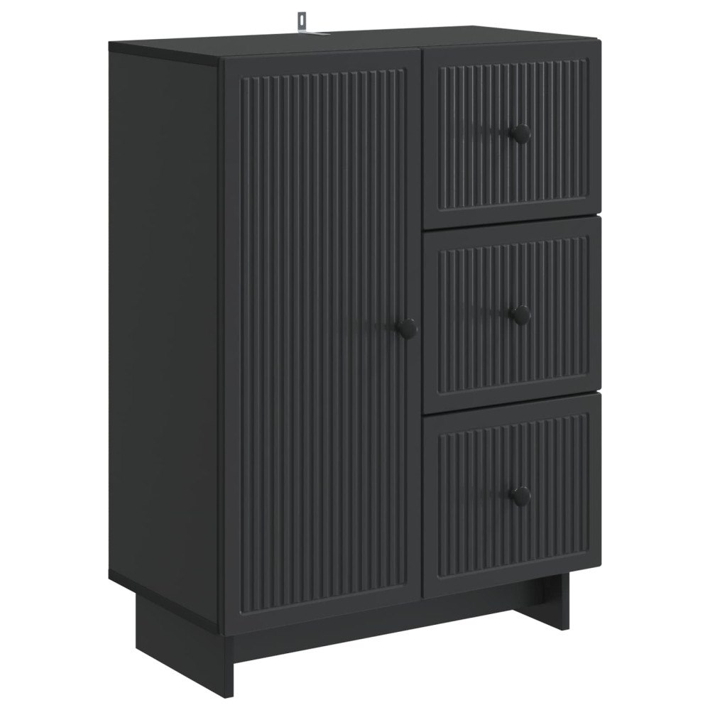 vidaXL Sideboard med låda Svart 66 x 34,5 x 90 cm Konstruerat trä