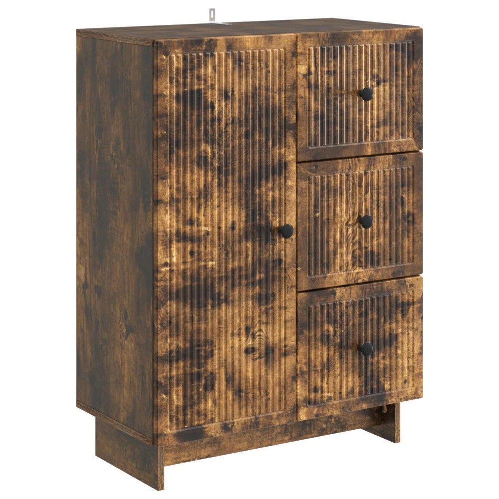 vidaXL Sideboard med låda Rökt ek 66 x 34,5 x 90 cm Konstruerat trä