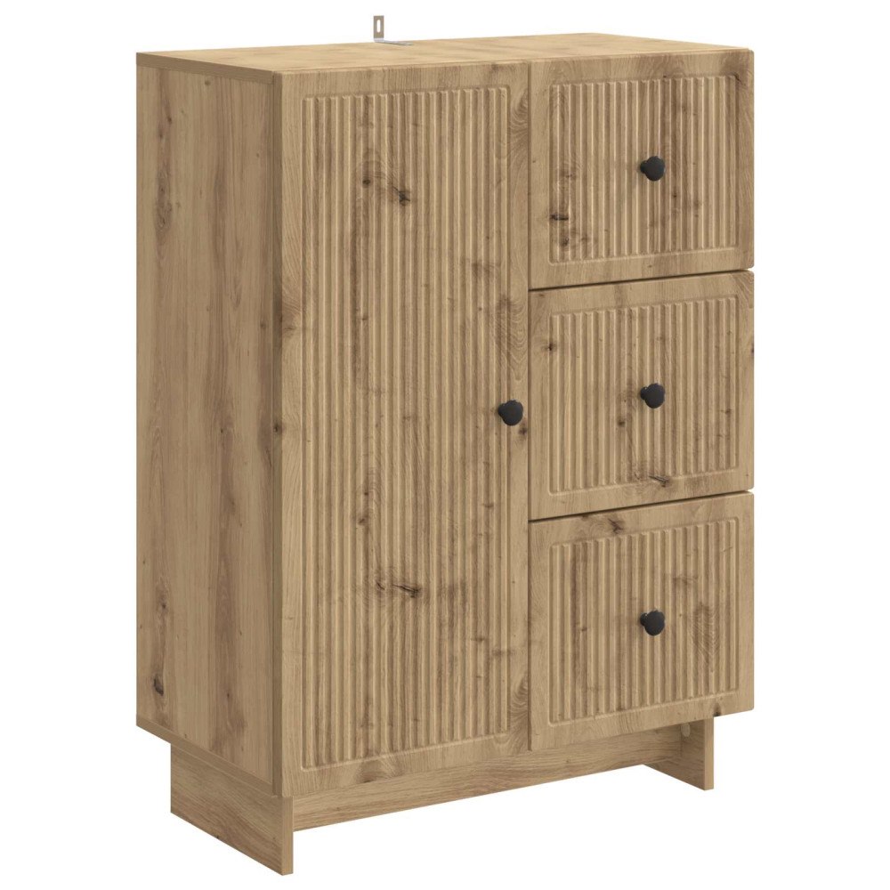 vidaXL Sideboard med låda Artisan-ek 66 x 34,5 x 90 cm Konstruerat trä