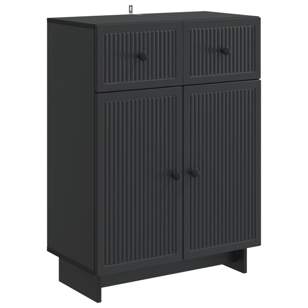 vidaXL Sideboard med låda Svart 66 x 34,5 x 90 cm Konstruerat trä
