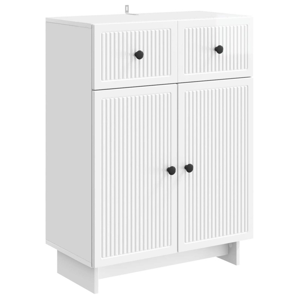 vidaXL Sideboard Vit högglans 66 x 34,5 x 90 cm Konstruerat trä