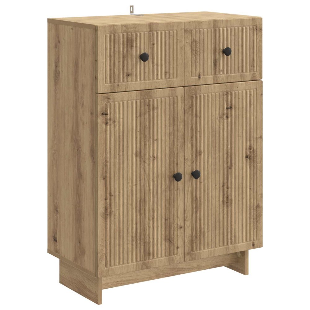 vidaXL Sideboard med låda Artisan-ek 66 x 34,5 x 90 cm Konstruerat trä