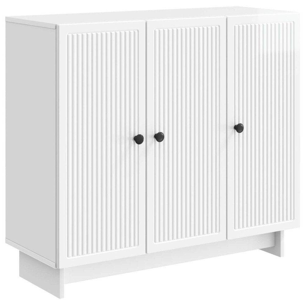 vidaXL Sideboard Vit högglans 89 x 34,5 x 80 cm Konstruerat trä