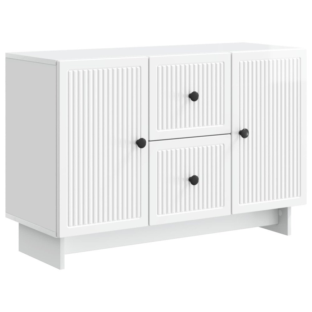vidaXL Sideboard Vit högglans 89 x 34,5 x 60 cm Konstruerat trä