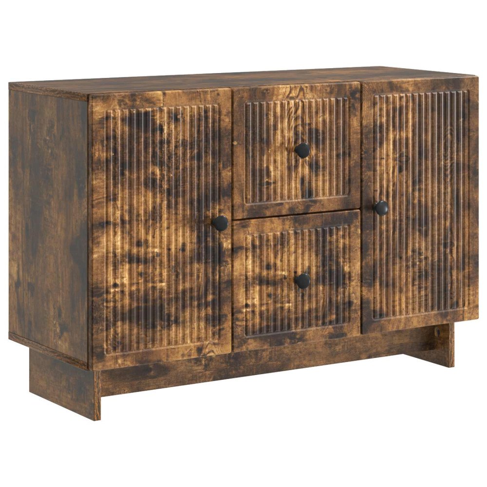vidaXL Sideboard med låda Rökt ek 89 x 34,5 x 60 cm Konstruerat trä