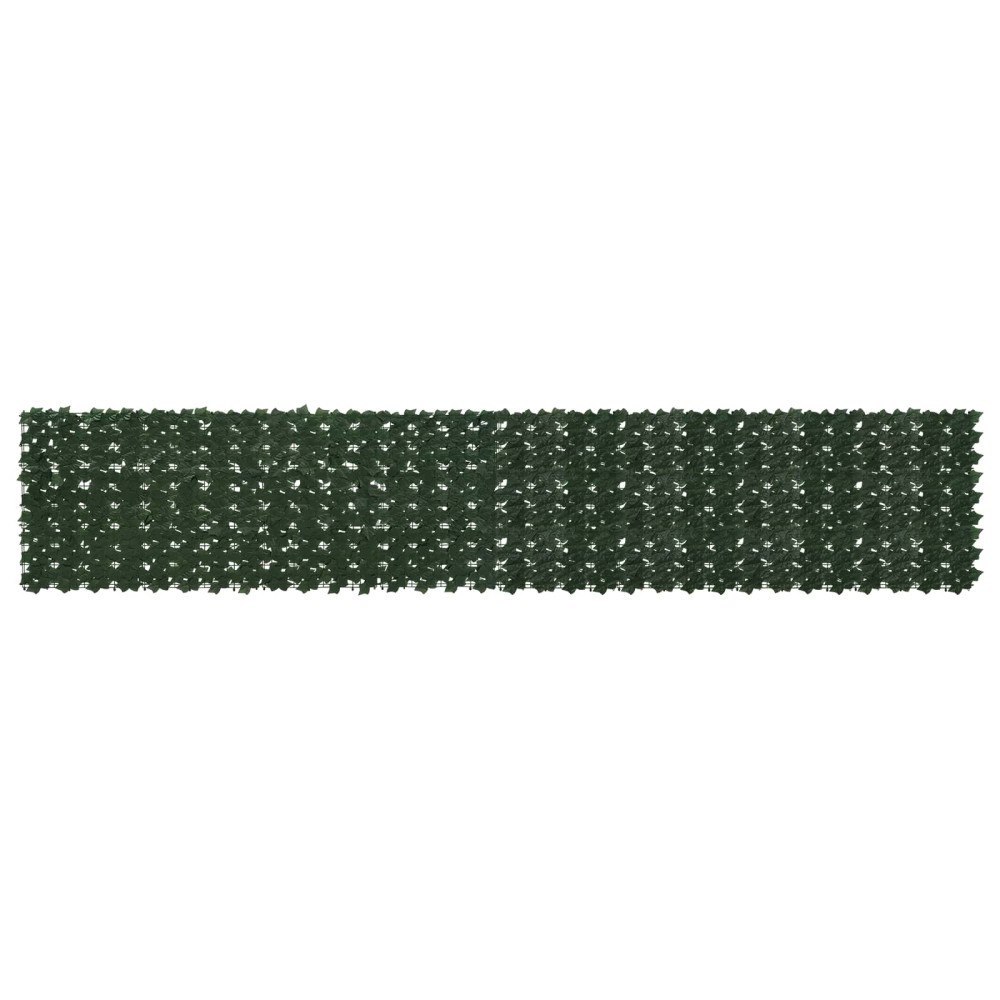 vidaXL Balkongskärm med löv Mörkgrön 400 x 75 cm Polyeten och tyg