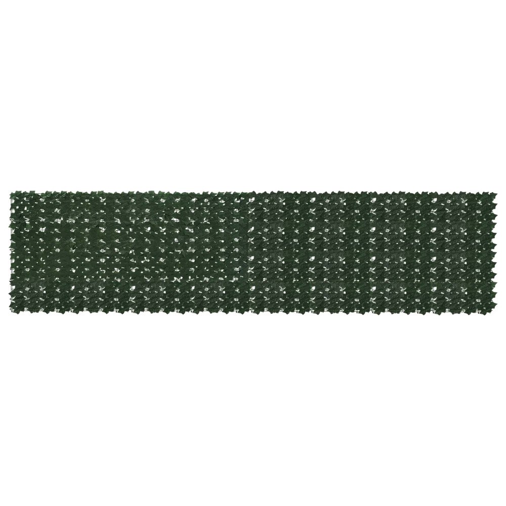 vidaXL Balkongskärm med löv Mörkgrön 400 x 100 cm Polyeten och tyg