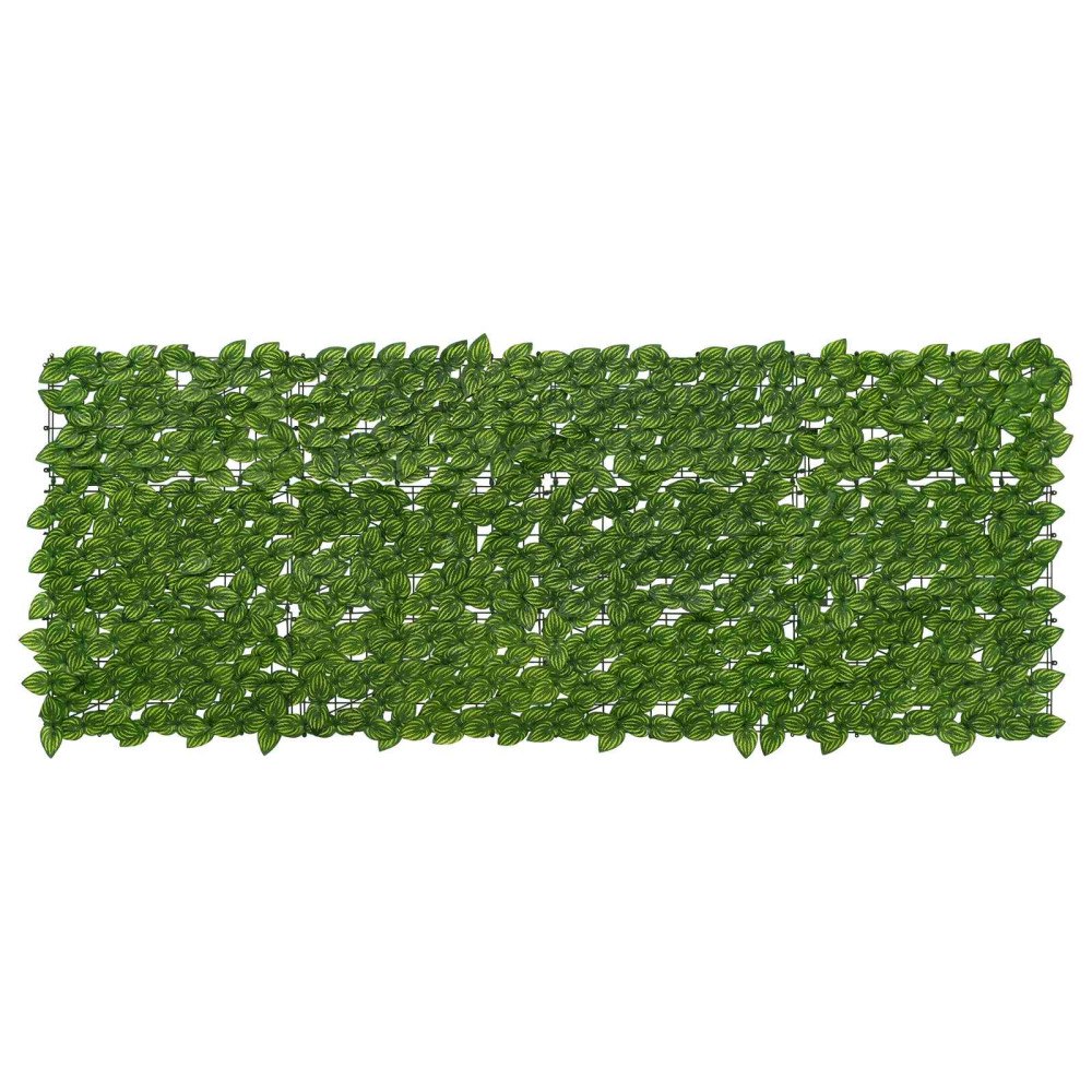 vidaXL Balkongskärm med löv Grön och Gul 200 x 75 cm Polyeten och tyg