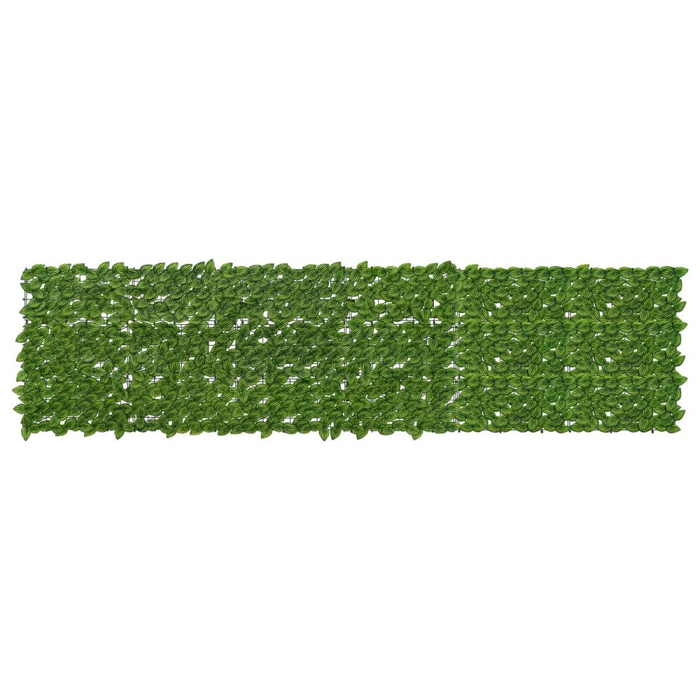 vidaXL Balkongskärm med löv Grön och Gul 300 x 75 cm Polyeten och tyg
