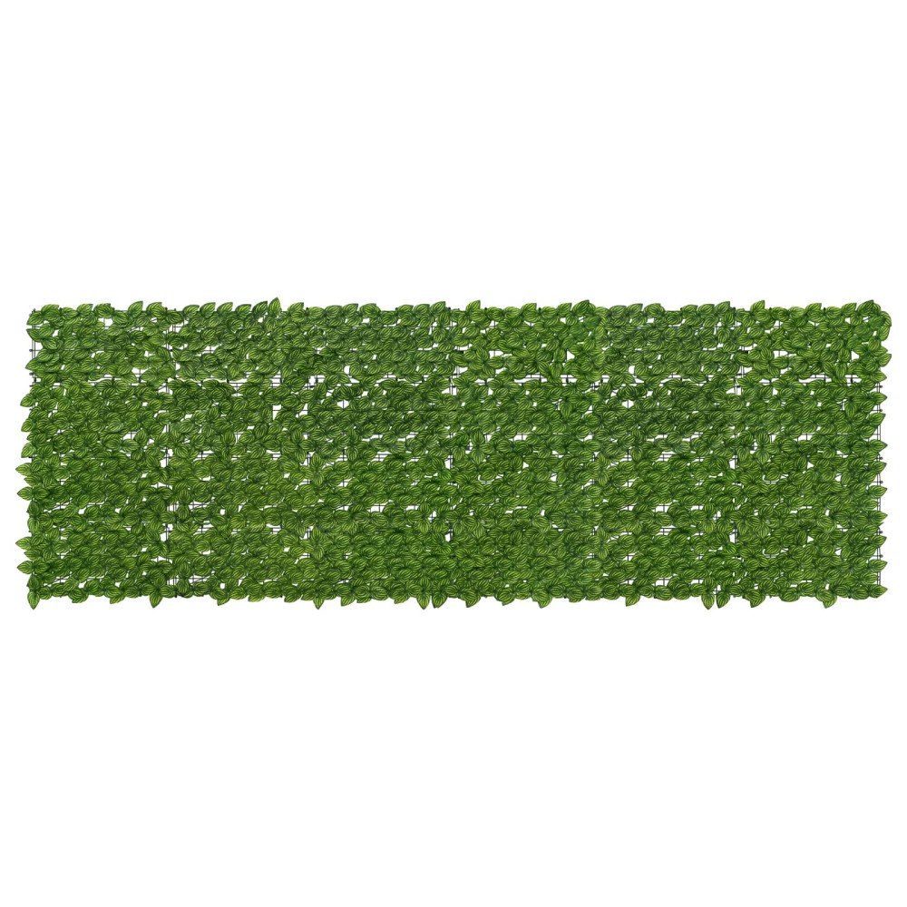 vidaXL Balkongskärm med löv Grön och Gul 300 x 100 cm Polyeten och tyg