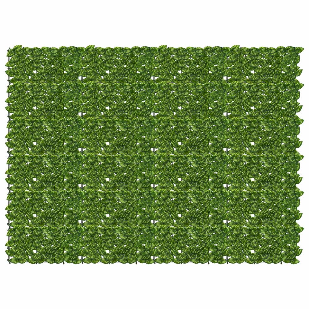 vidaXL Balkongskärm med löv Grön och Gul 200 x 150 cm Polyeten och tyg