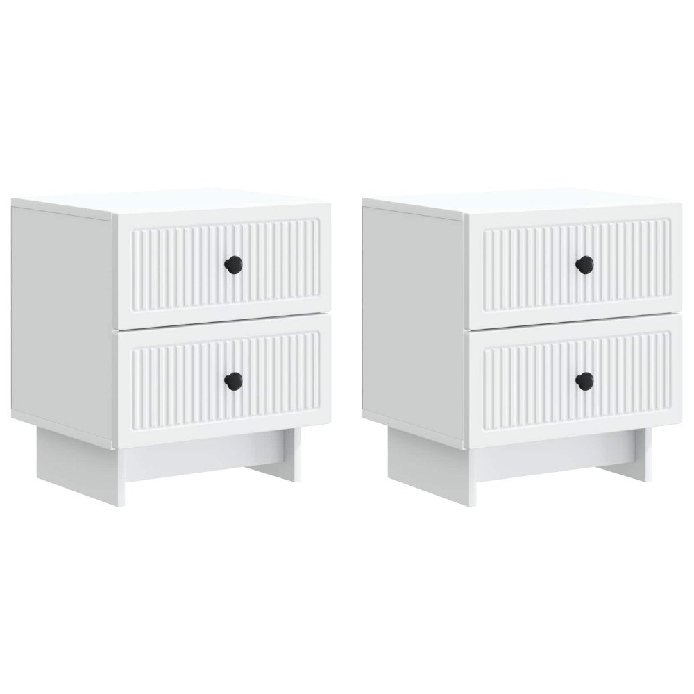 vidaXL Nattduksbord 2 pcs Vit 43 x 34,5 x 47,5 cm Konstruerat trä